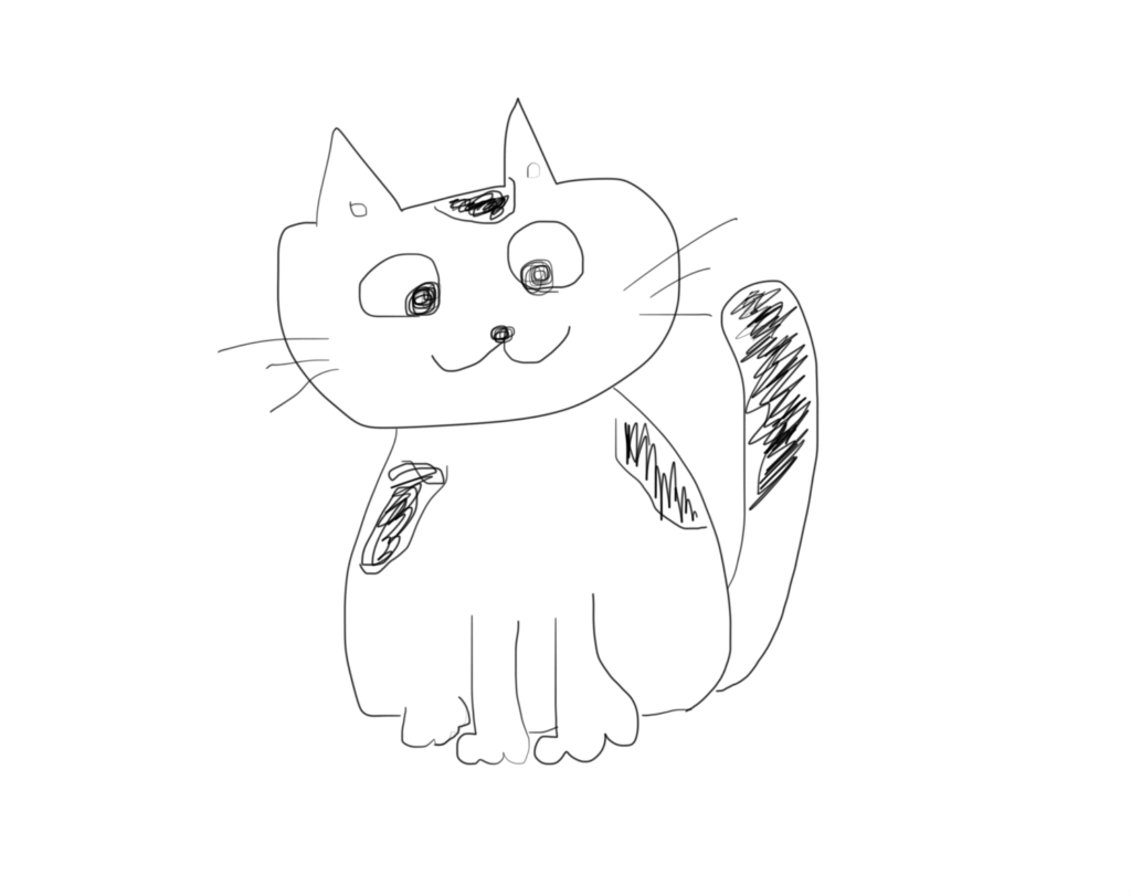 落書きの猫のイラスト