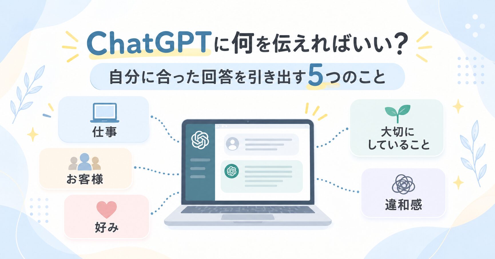 ChatGPTを自分好みにするには？伝えておきたい5つのこと