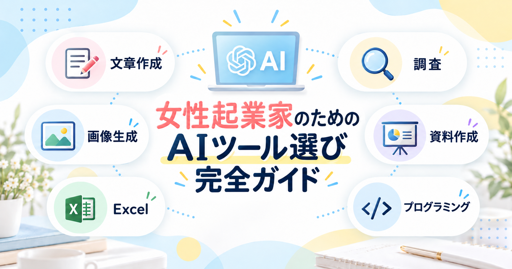 女性起業家のためのAIツール選び完全ガイド【2026年版・6つの用途別】